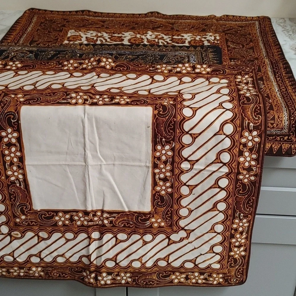 Brown & Off-White Batik Pillow Cover 25.5x24.5